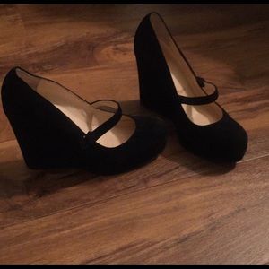 Christian Louboutin suede Mary Jane wedges